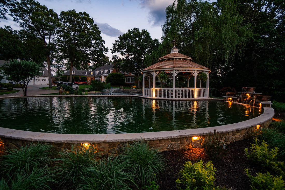 Inside One of Virginia's Most Impressive Formal Koi Ponds: A 100,000-Gallon Showcase by Aqua Fauna Ponds